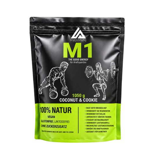M1 Kraftsportler – heller Produktbeutel von 5 Mountains Longevity